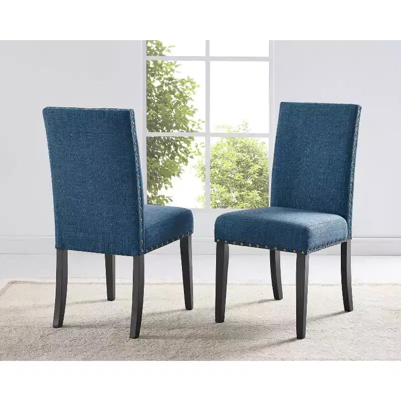 Set da pranzo rotondo per 4 persone con gambe incrociate blu/grigio/beige