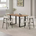 Sedia da pranzo imbottita beige/nera, senza braccioli, set da 4