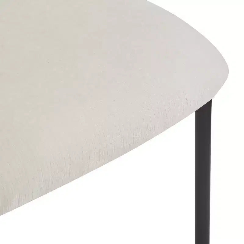 Sedia da pranzo imbottita beige/nera, senza braccioli, set da 4