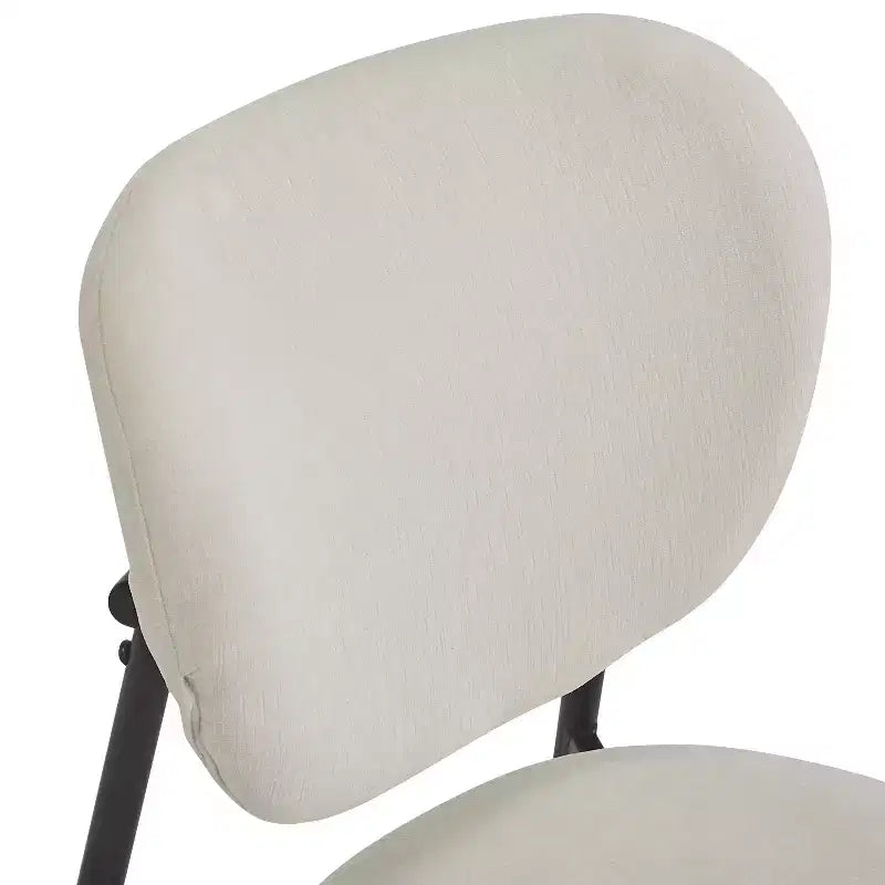 Sedia da pranzo imbottita beige/nera, senza braccioli, set da 4