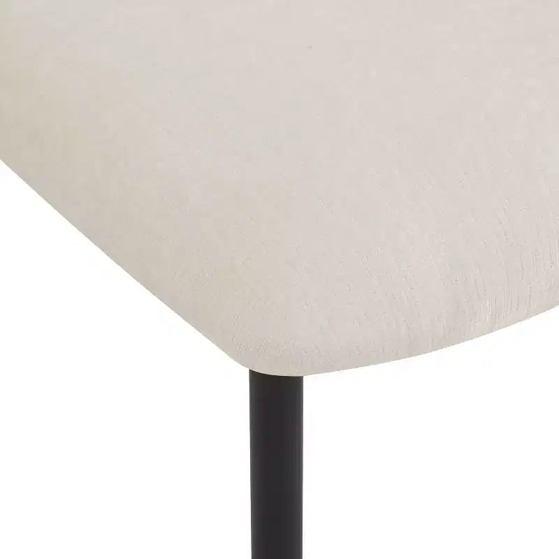 Sedia da pranzo imbottita beige/nera, senza braccioli, set da 4