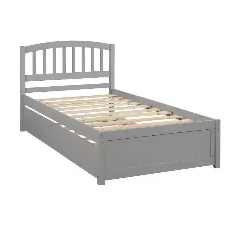 Piattaforma letto gemella con rotelle, Espresso/Grigio/Noce/Bianco, per 2 persone
