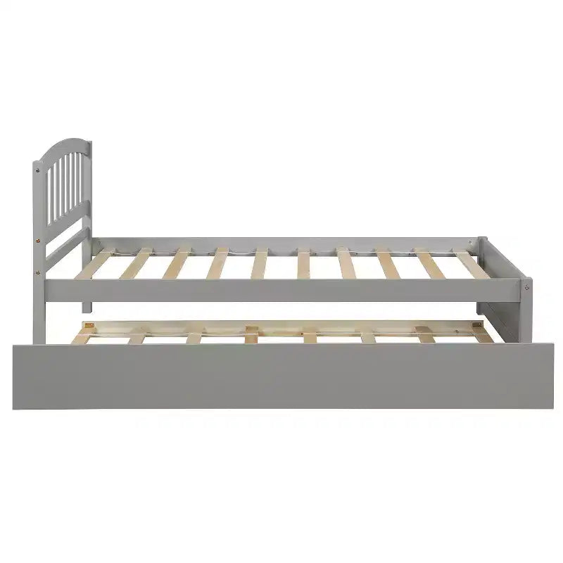 Piattaforma letto gemella con rotelle, Espresso/Grigio/Noce/Bianco, per 2 persone