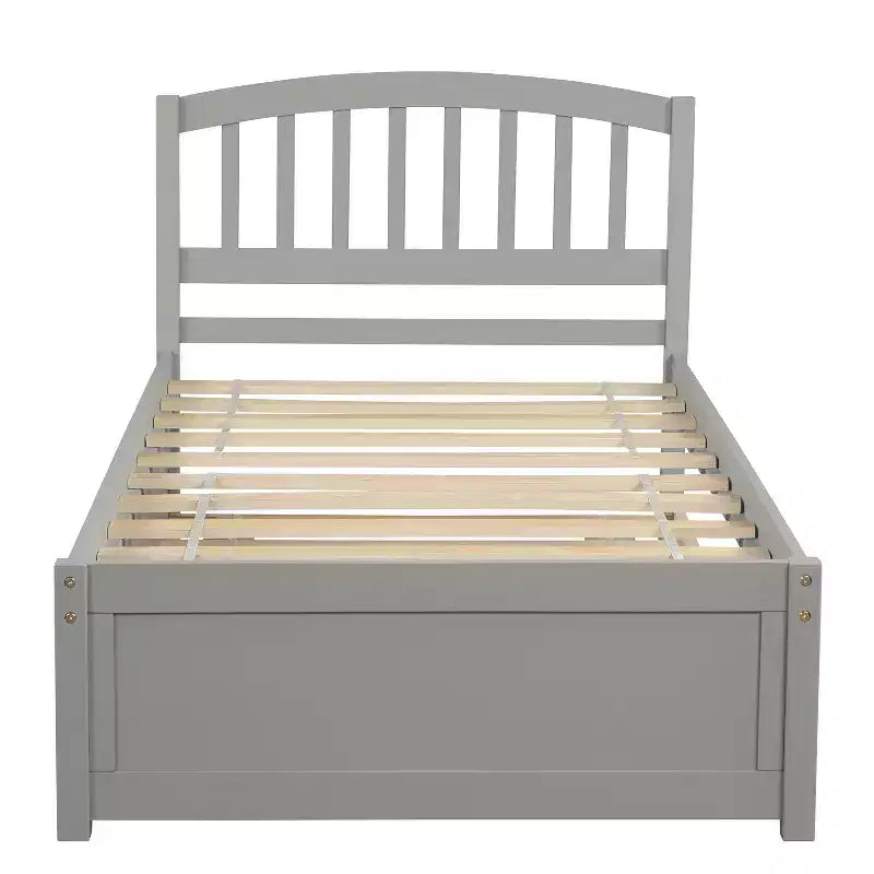 Piattaforma letto gemella con rotelle, Espresso/Grigio/Noce/Bianco, per 2 persone