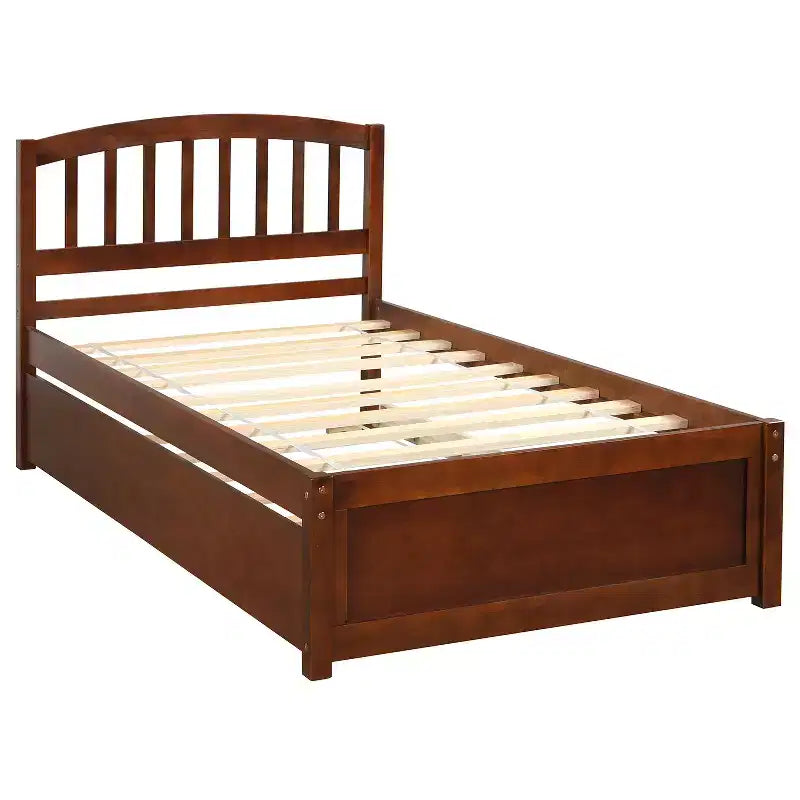 Piattaforma letto gemella con rotelle, Espresso/Grigio/Noce/Bianco, per 2 persone