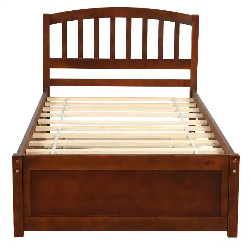 Piattaforma letto gemella con rotelle, Espresso/Grigio/Noce/Bianco, per 2 persone