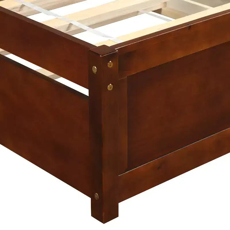 Piattaforma letto gemella con rotelle, Espresso/Grigio/Noce/Bianco, per 2 persone