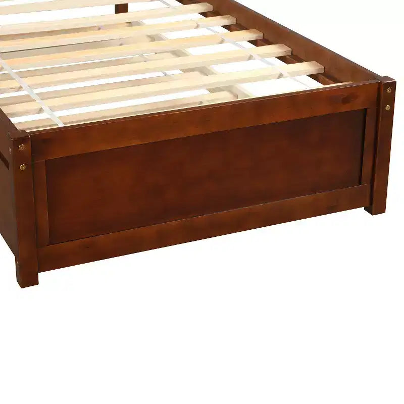 Piattaforma letto gemella con rotelle, Espresso/Grigio/Noce/Bianco, per 2 persone