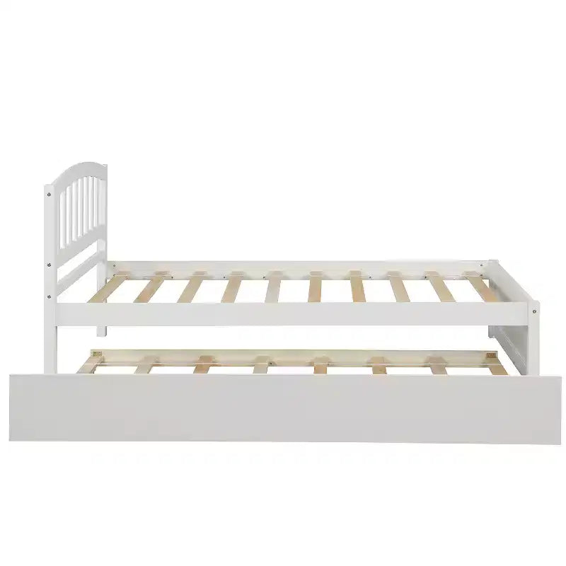 Piattaforma letto gemella con rotelle, Espresso/Grigio/Noce/Bianco, per 2 persone