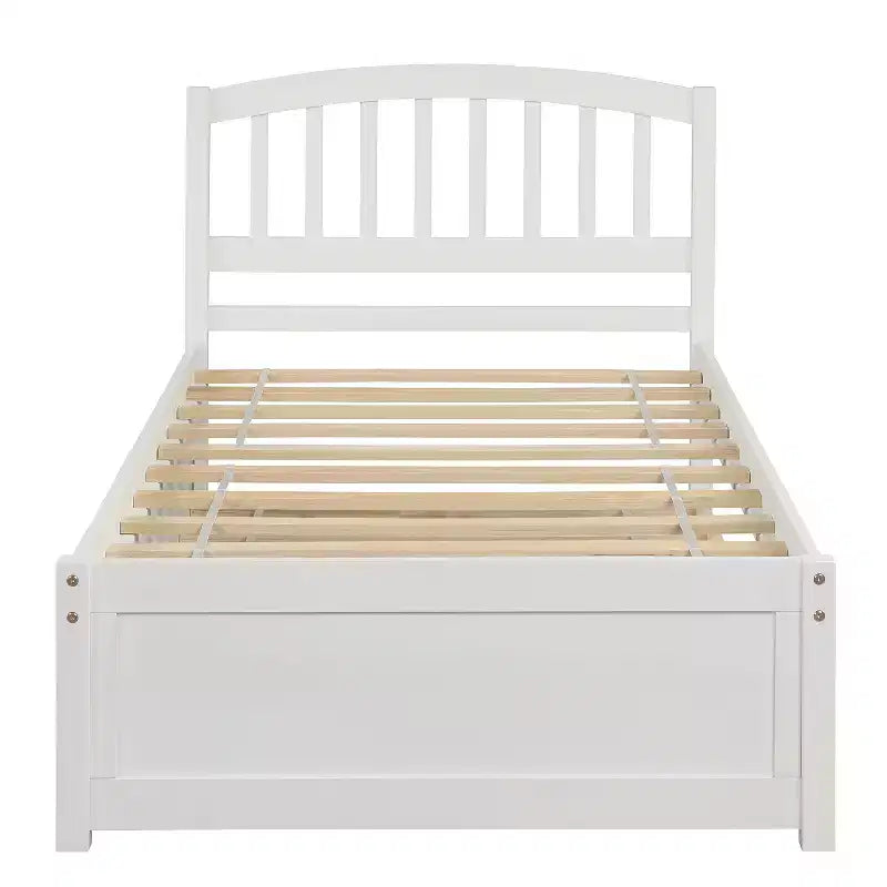Piattaforma letto gemella con rotelle, Espresso/Grigio/Noce/Bianco, per 2 persone