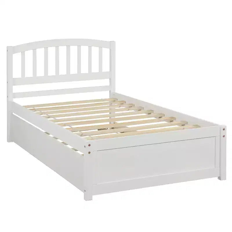 Piattaforma letto gemella con rotelle, Espresso/Grigio/Noce/Bianco, per 2 persone