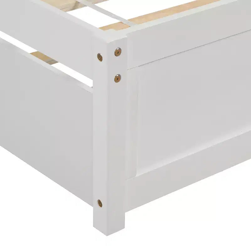 Piattaforma letto gemella con rotelle, Espresso/Grigio/Noce/Bianco, per 2 persone