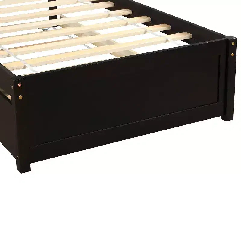 Piattaforma letto gemella con rotelle, Espresso/Grigio/Noce/Bianco, per 2 persone