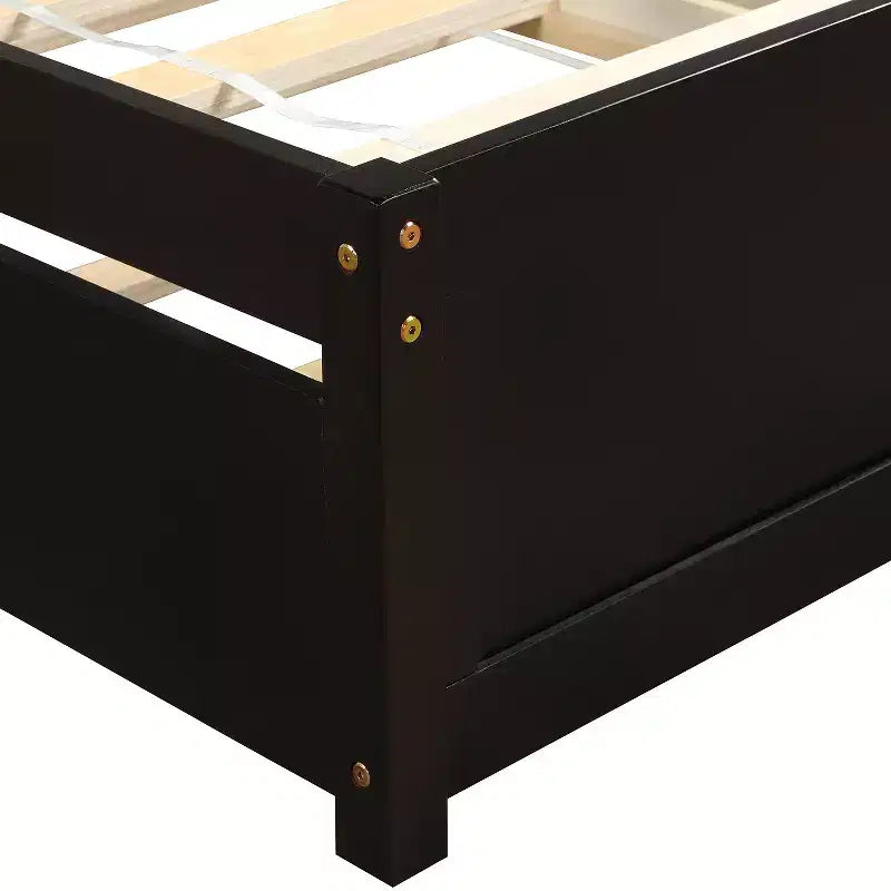 Piattaforma letto gemella con rotelle, Espresso/Grigio/Noce/Bianco, per 2 persone