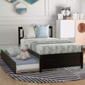 Piattaforma letto gemella con rotelle, Espresso/Grigio/Noce/Bianco, per 2 persone