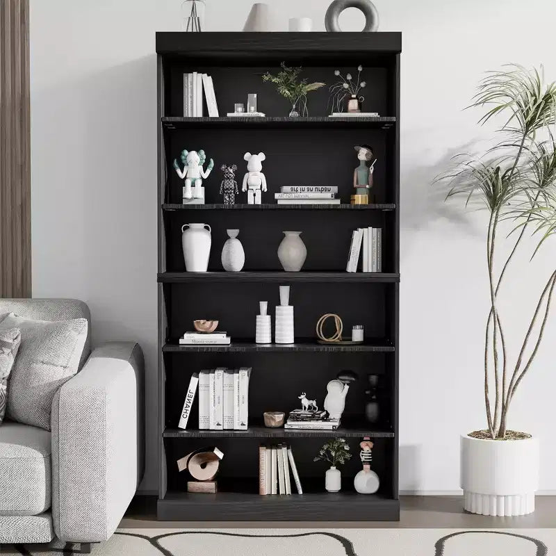 Mobile contenitore nero in legno a giorno con ripiani regolabili, 79 cm (A) x 79 cm (L) x 41 cm (P)