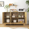 Marrone, Stile Rustico, Credenza Buffet Contenitore a 3 Ante (120 cm L, Montaggio per 1 Persona)
