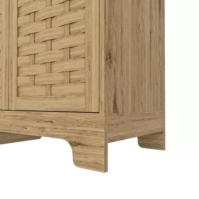 Marrone, Stile Rustico, Credenza Buffet Contenitore a 3 Ante (120 cm L, Montaggio per 1 Persona)