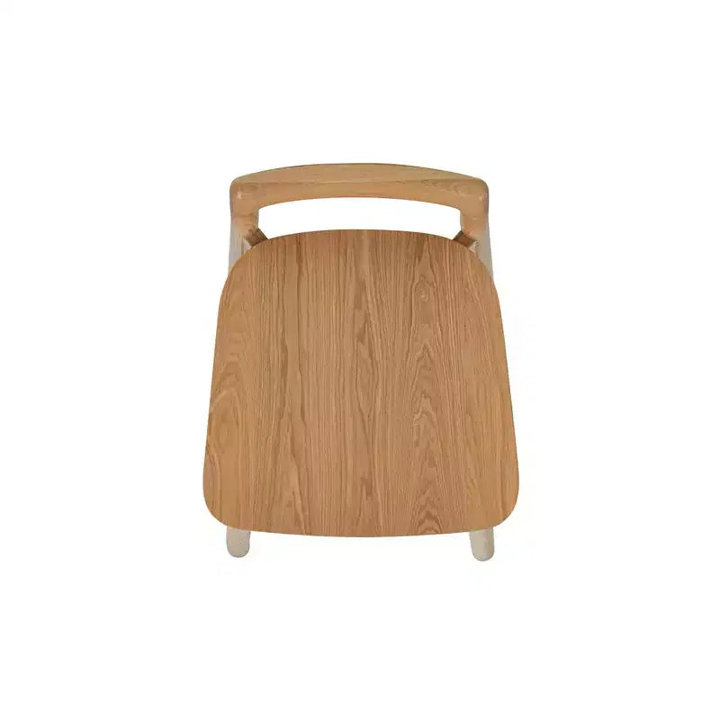 Sgabello da bancone basso in legno con sedile singolo, in noce marrone scuro/frassino biondo naturale