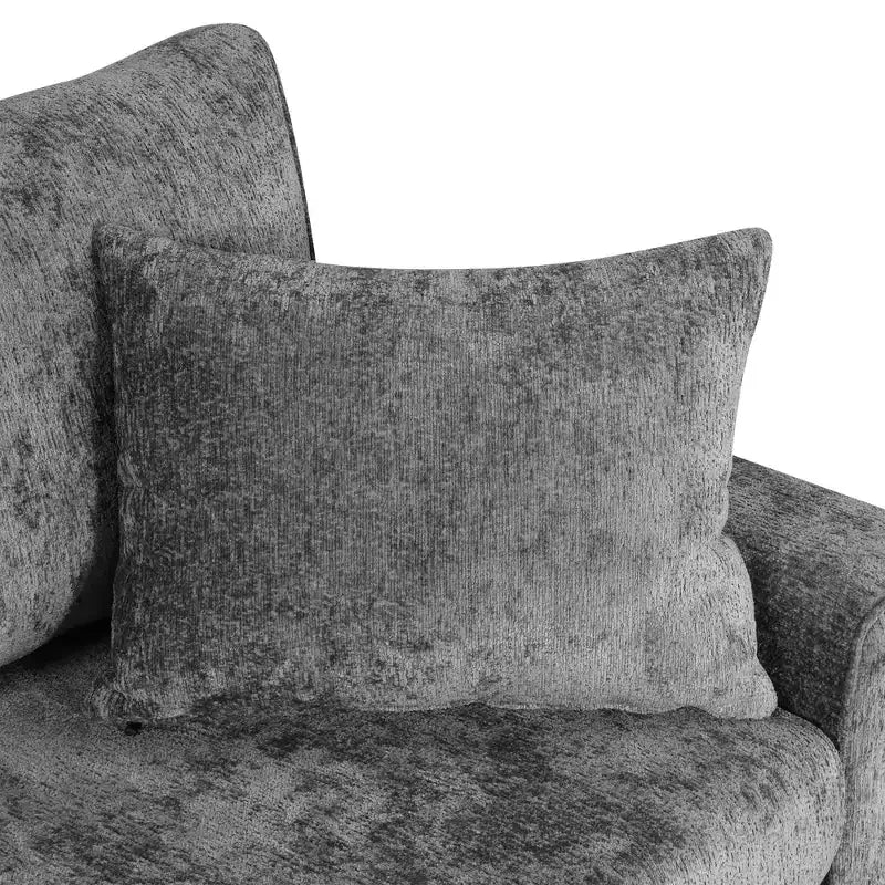 Divano letto componibile moderno crema/grigio con pouf contenitore – 6 posti a sedere
