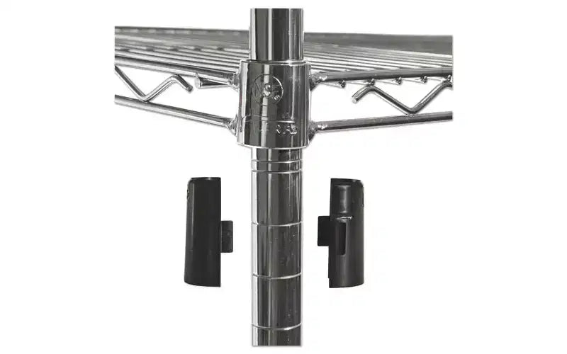 Scaffale a 4 ripiani in filo metallico color argento con rotelle (montaggio per 1 persona)