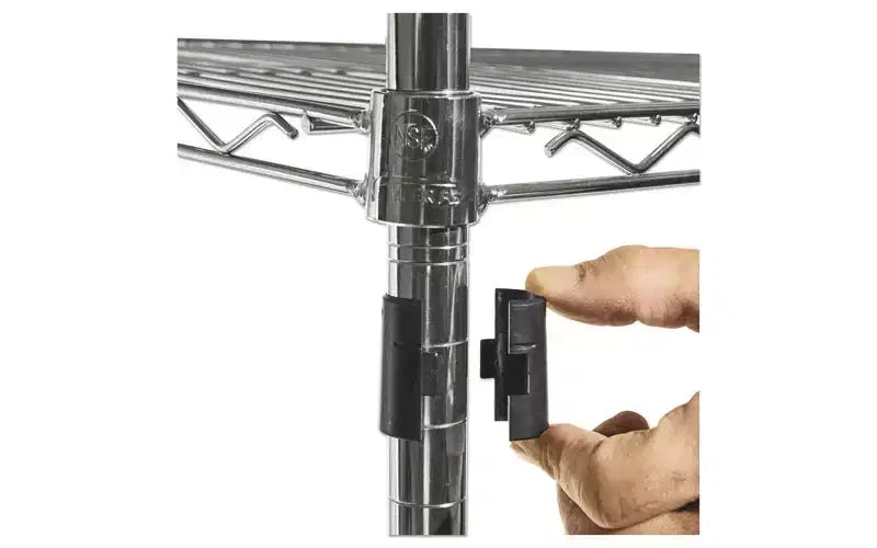 Scaffale a 4 ripiani in filo metallico color argento con rotelle (montaggio per 1 persona)