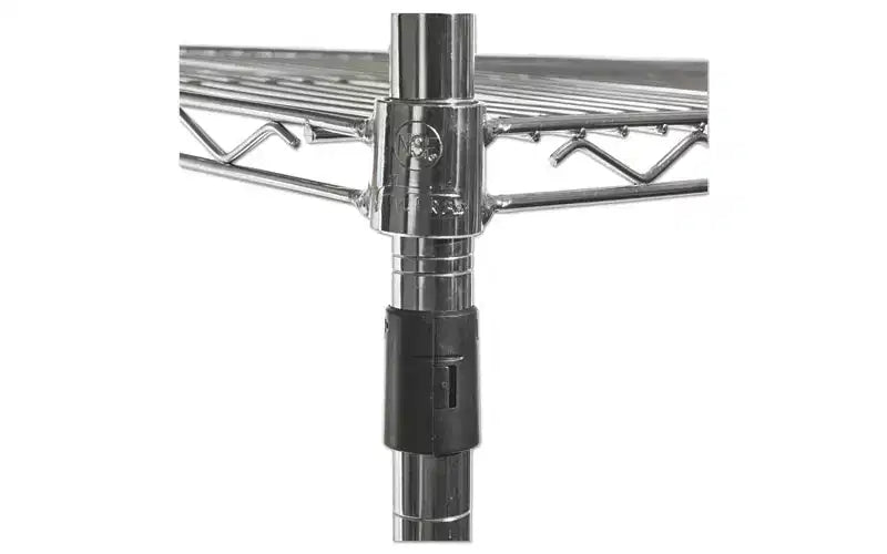 Scaffale a 4 ripiani in filo metallico color argento con rotelle (montaggio per 1 persona)