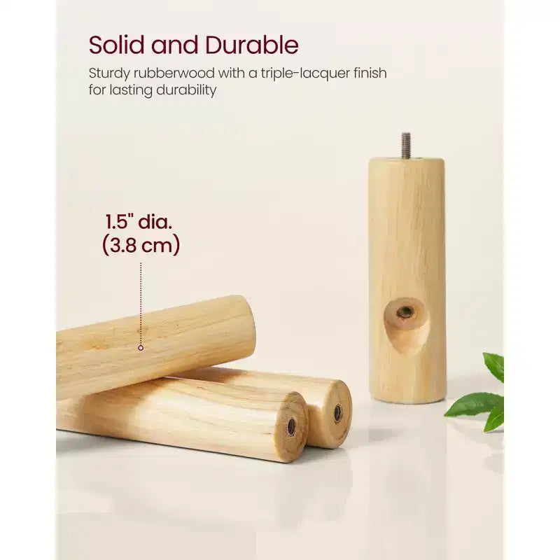 Appendiabiti autoportante beige naturale, 8 ganci, base singola, 3 opzioni di altezza
