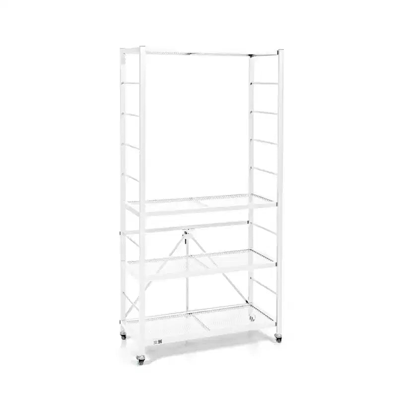 Scaffale portaoggetti in acciaio regolabile a 4 ripiani, bianco, set da 3