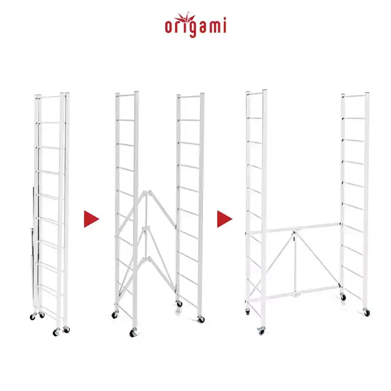 Scaffale portaoggetti in acciaio regolabile a 4 ripiani, bianco, set da 3
