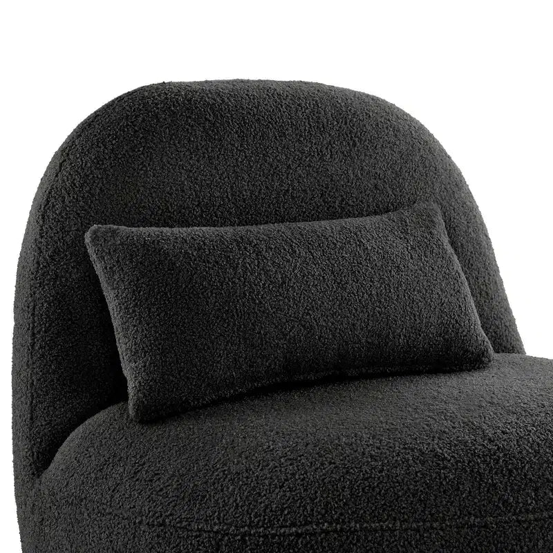 Poltrona occasionale senza braccioli Bouclé Nera / Grigia, Posto singolo