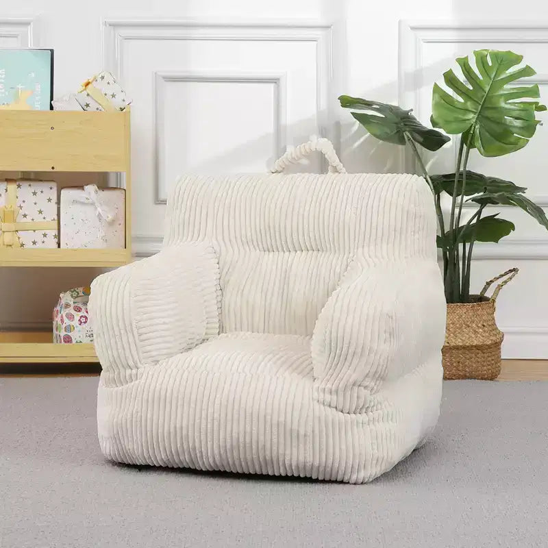 Poltrona a sacco per bambini colore grigio chiaro/blu navy/bianco sporco, posto singolo