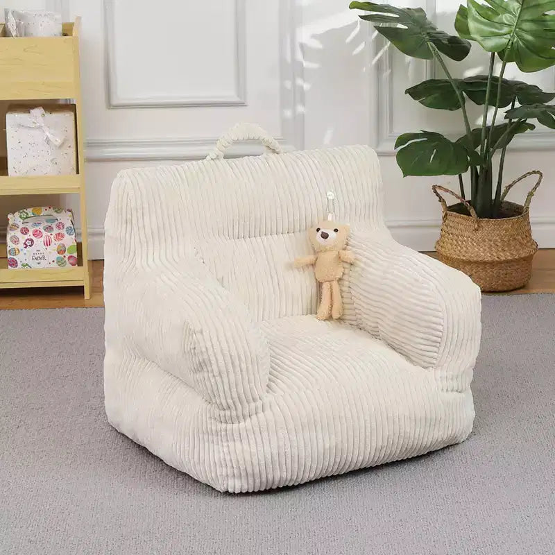 Poltrona a sacco per bambini colore grigio chiaro/blu navy/bianco sporco, posto singolo