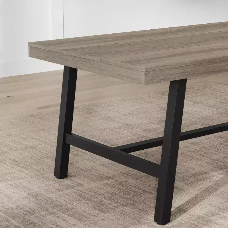 Tavolo da pranzo rettangolare color betulla di Cuba / noce grigio / legno di pero, fino a 8 posti a sedere