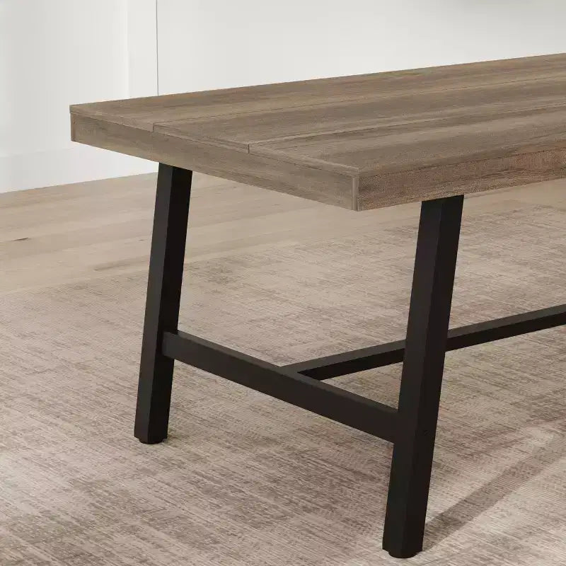 Tavolo da pranzo rettangolare color betulla di Cuba / noce grigio / legno di pero, fino a 8 posti a sedere