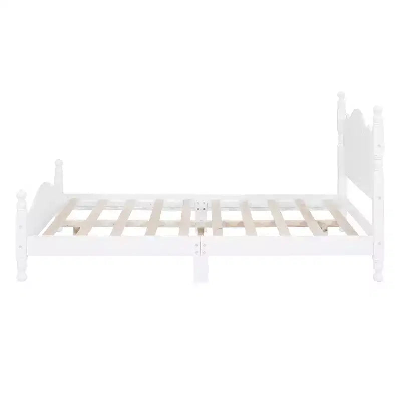 Struttura letto a piattaforma in legno matrimoniale/queen size bianco/nero con testiera, per una persona