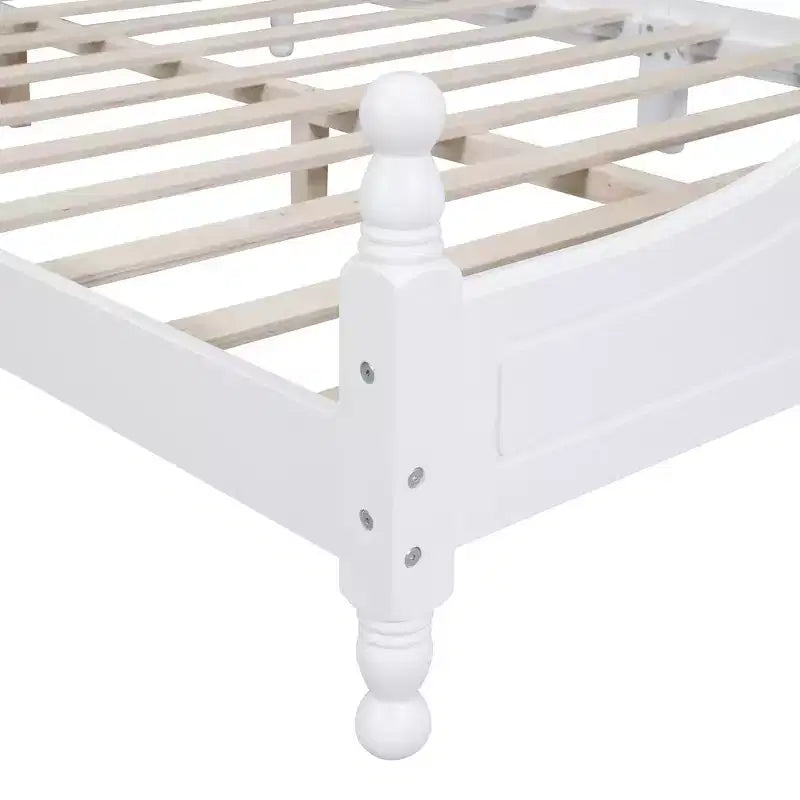 Struttura letto a piattaforma in legno matrimoniale/queen size bianco/nero con testiera, per una persona