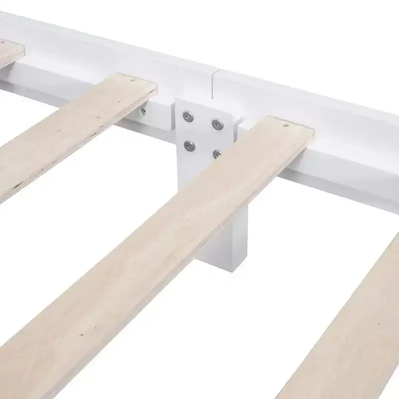Struttura letto a piattaforma in legno matrimoniale/queen size bianco/nero con testiera, per una persona