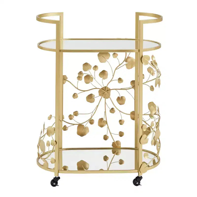 Lindenwood Bar Cart with Mirror - Gold/Mirror - iNSPIRE Q