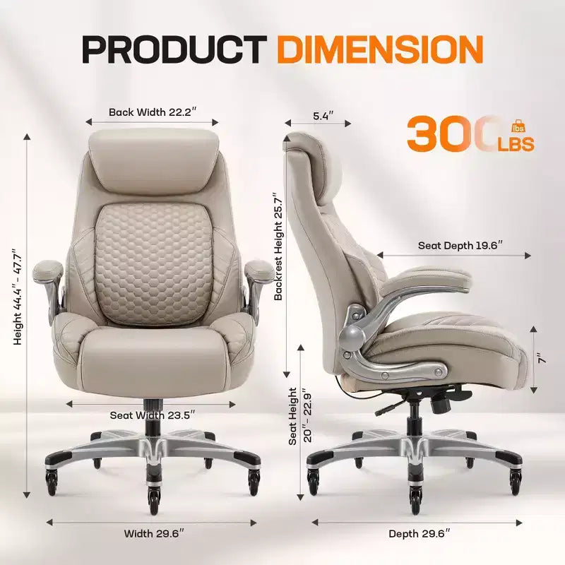 Sedia da ufficio con schienale alto in pelle nera/marrone/kaki con braccioli ribaltabili – Posto singolo