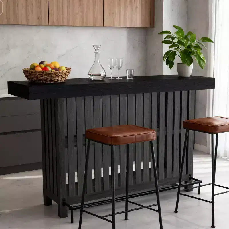 Tavolo da bar a 2 ripiani, nero/grigio/bianco, 160 cm, con poggiapiedi, 2 posti a sedere, per cucina e sala da pranzo
