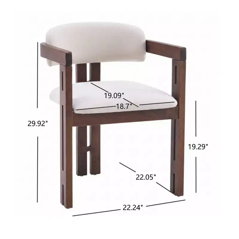 Sedia da pranzo imbottita beige di metà secolo, set da 4