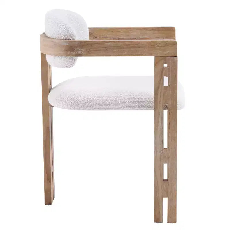 Sedia da pranzo imbottita beige di metà secolo, set da 4