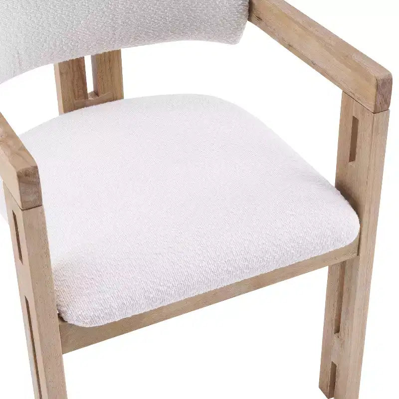 Sedia da pranzo imbottita beige di metà secolo, set da 4