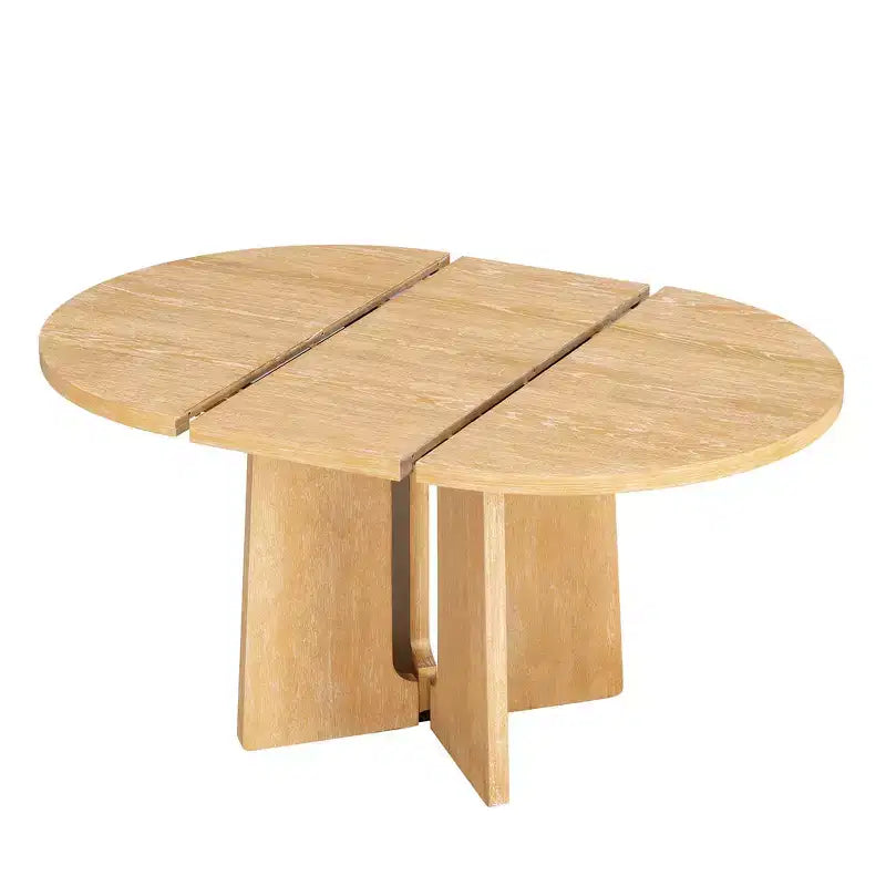 Tavolo da pranzo rotondo allungabile, marrone/naturale, stile rustico, 4-6 posti