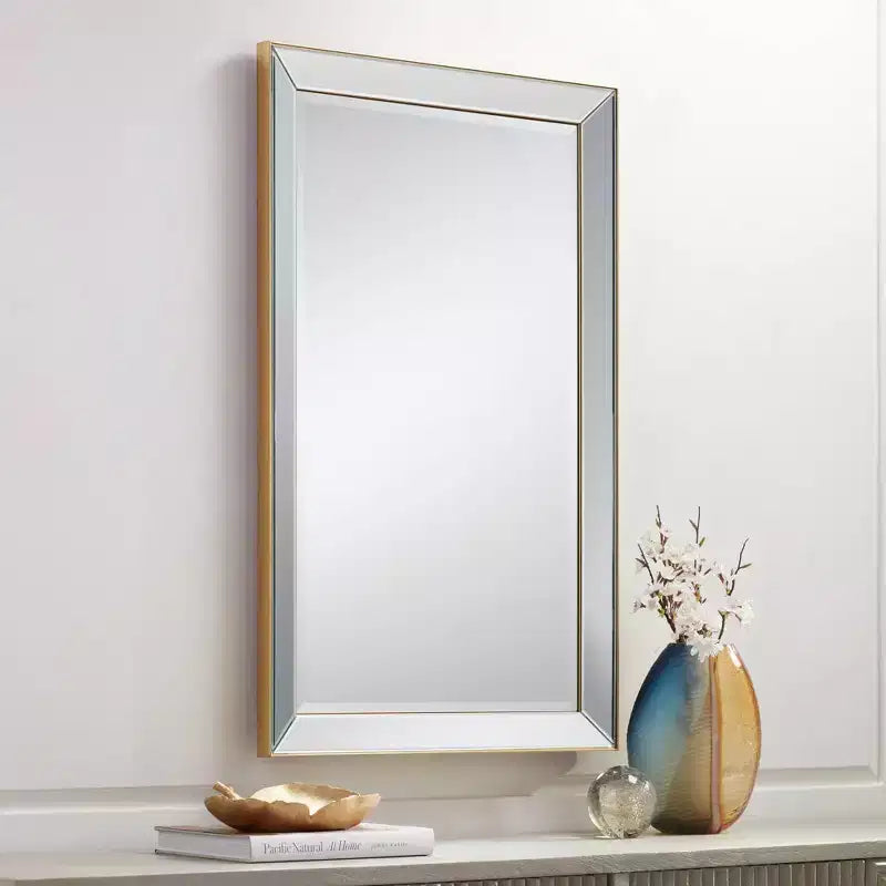 Specchio da Parete Rettangolare Oro Opaco, Singolo, 61 x 96,5 cm