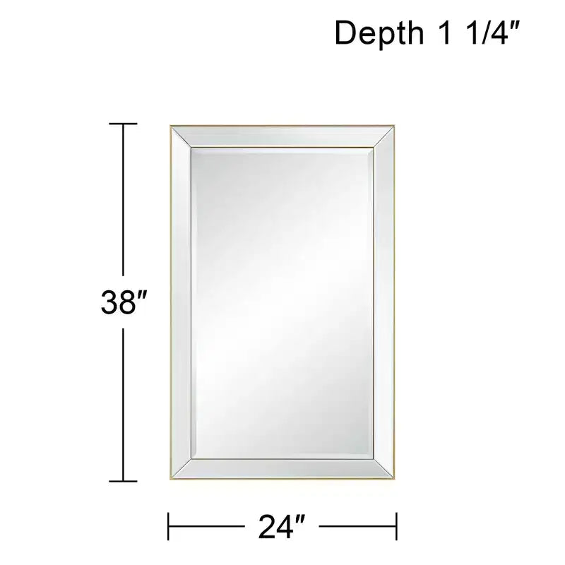 Specchio da Parete Rettangolare Oro Opaco, Singolo, 61 x 96,5 cm