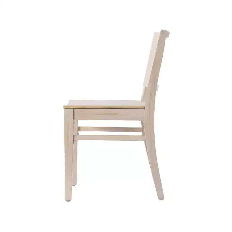 Sedia da pranzo in legno massello senza braccioli, color bianco antico/nero, per 1 persona